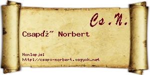 Csapó Norbert névjegykártya